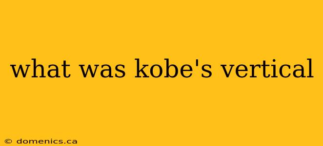 what was kobe's vertical