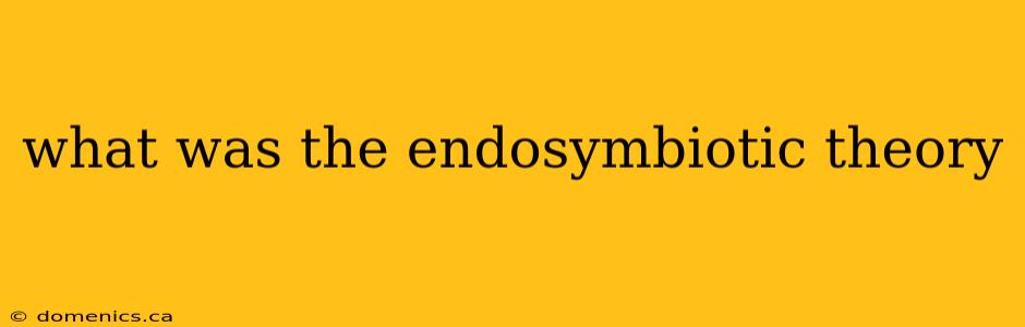 what was the endosymbiotic theory