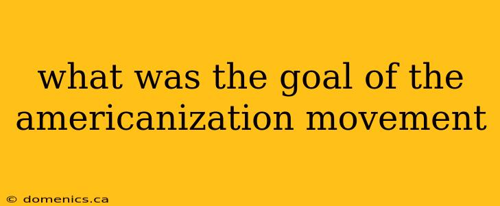 what was the goal of the americanization movement