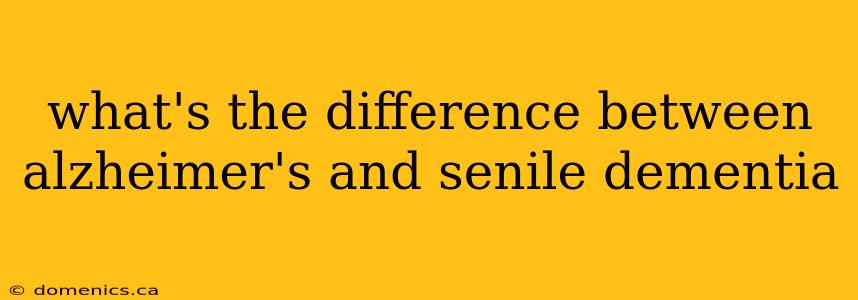 what's the difference between alzheimer's and senile dementia