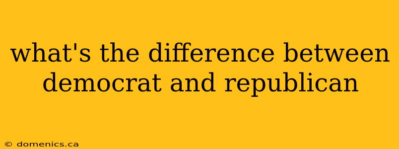 what's the difference between democrat and republican