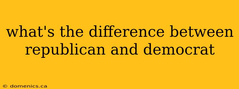 what's the difference between republican and democrat