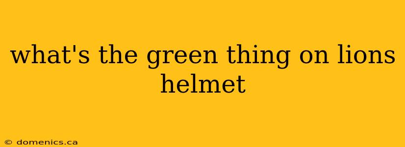 what's the green thing on lions helmet