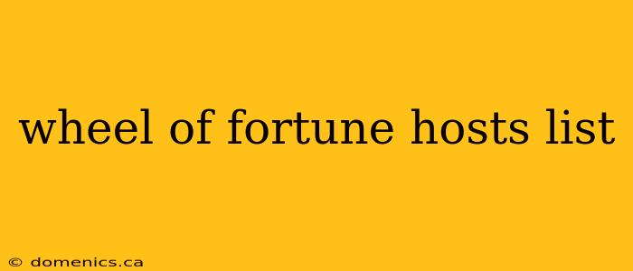 wheel of fortune hosts list
