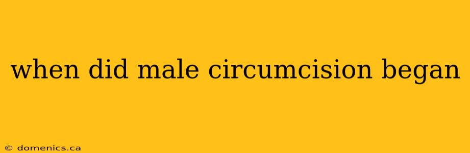 when did male circumcision began