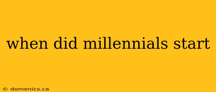 when did millennials start