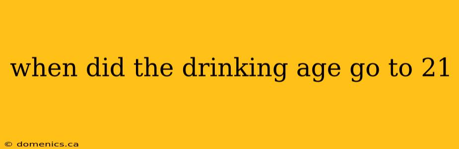 when did the drinking age go to 21