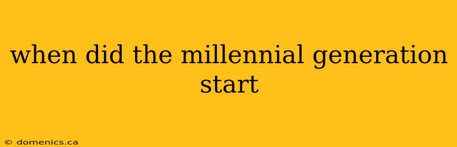 when did the millennial generation start