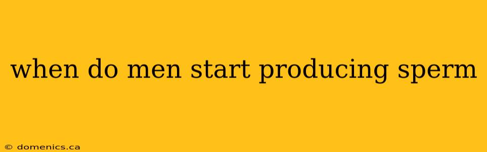 when do men start producing sperm