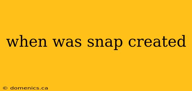 when was snap created