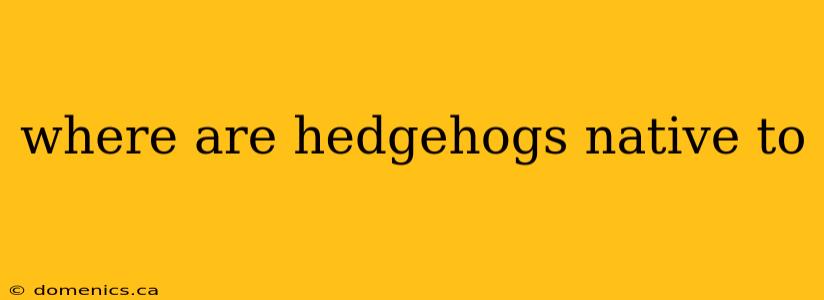 where are hedgehogs native to