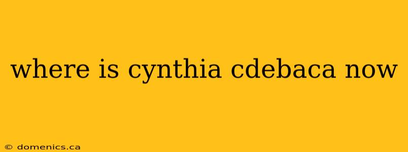 where is cynthia cdebaca now