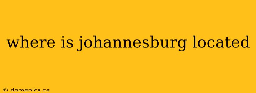 where is johannesburg located