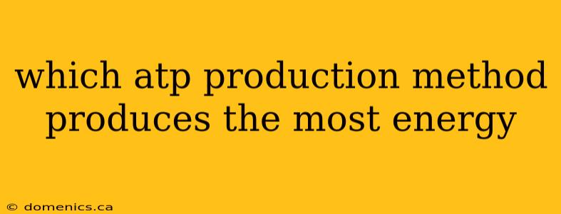 which atp production method produces the most energy