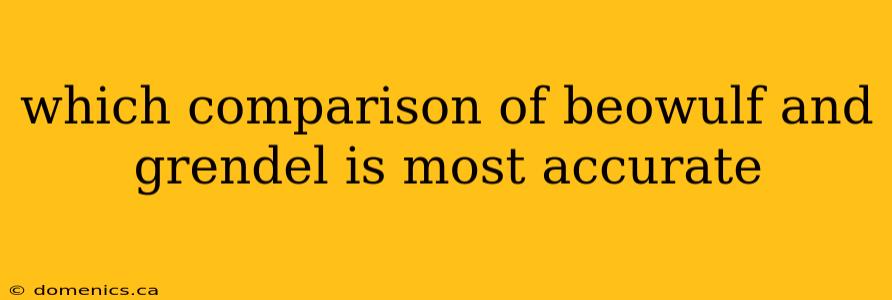 which comparison of beowulf and grendel is most accurate