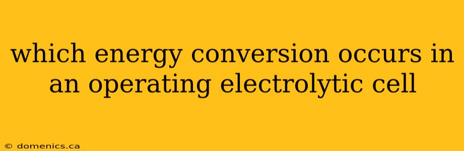 which energy conversion occurs in an operating electrolytic cell