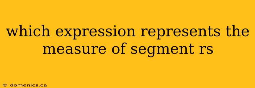 which expression represents the measure of segment rs