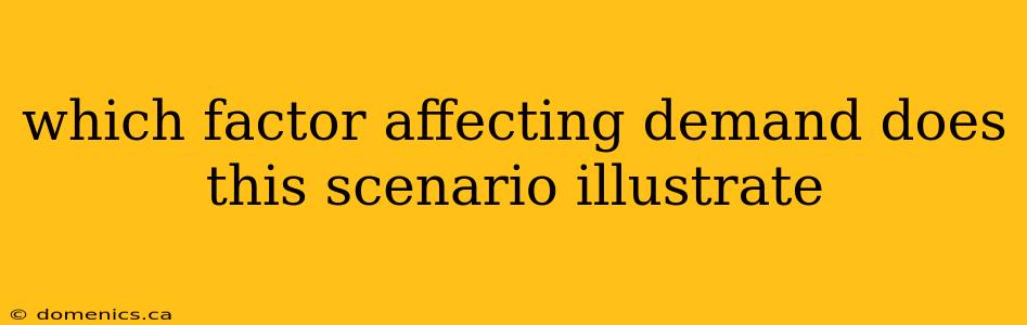 which factor affecting demand does this scenario illustrate
