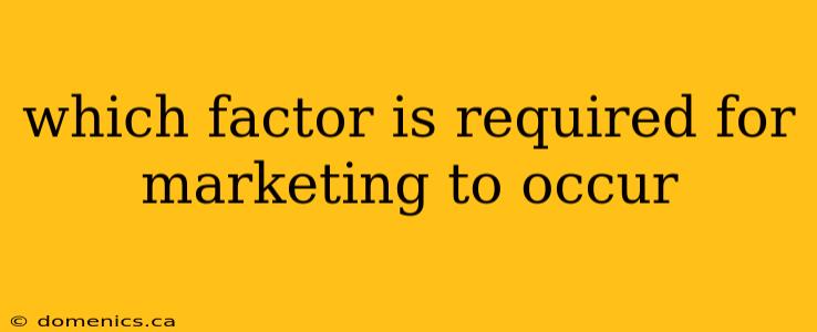 which factor is required for marketing to occur