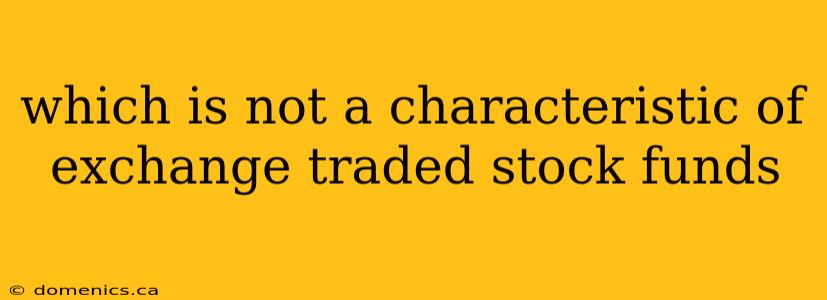 which is not a characteristic of exchange traded stock funds