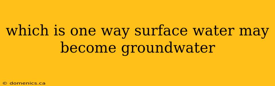 which is one way surface water may become groundwater