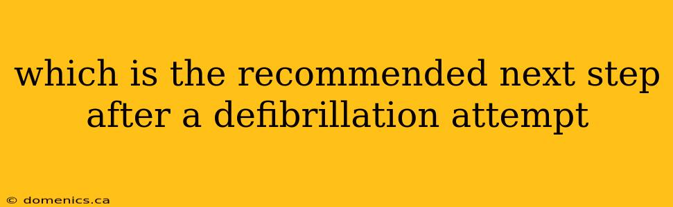 which is the recommended next step after a defibrillation attempt