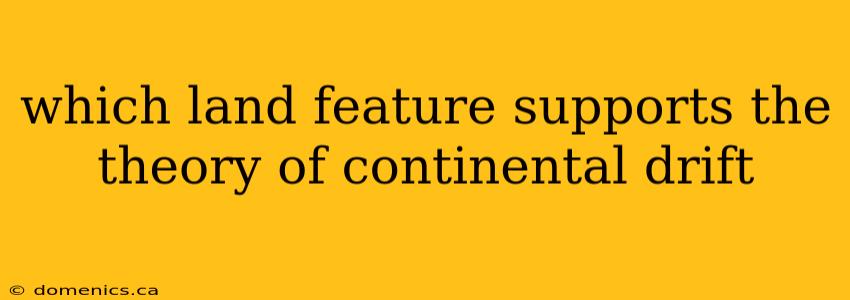 which land feature supports the theory of continental drift