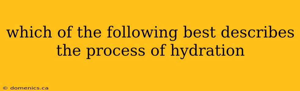 which of the following best describes the process of hydration