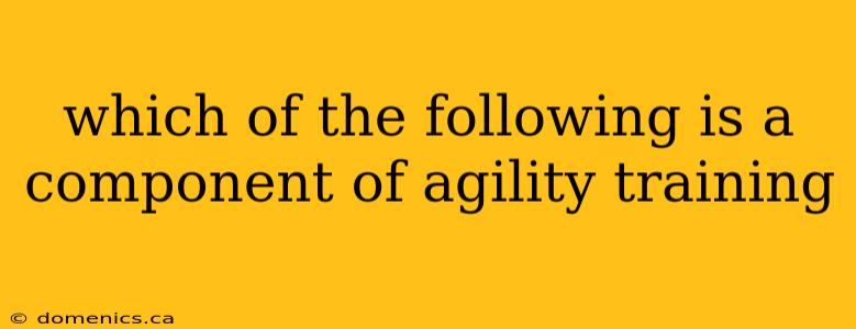 which of the following is a component of agility training