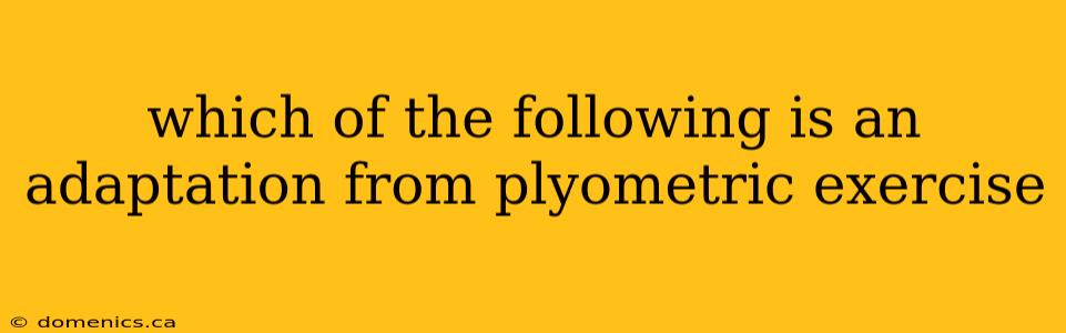 which of the following is an adaptation from plyometric exercise