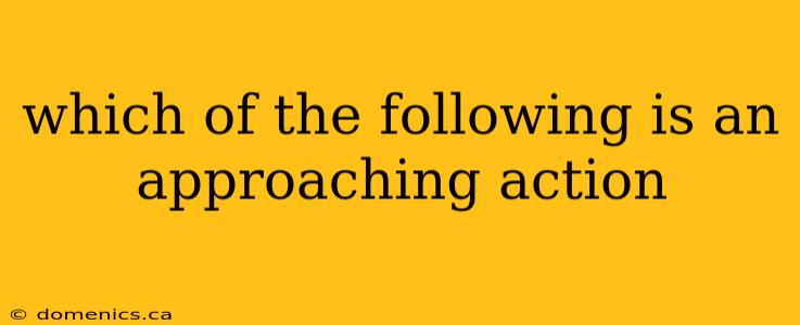 which of the following is an approaching action