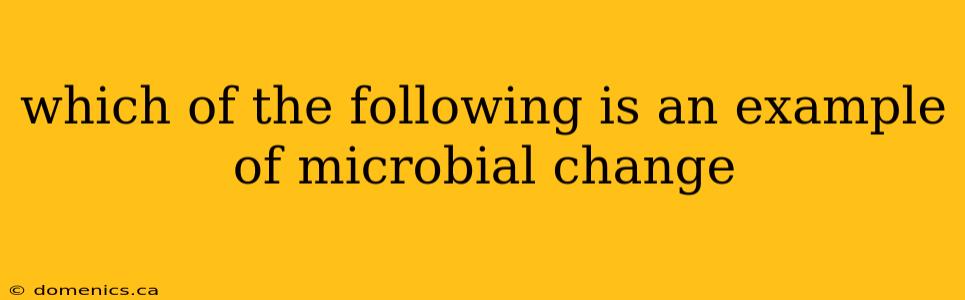 which of the following is an example of microbial change