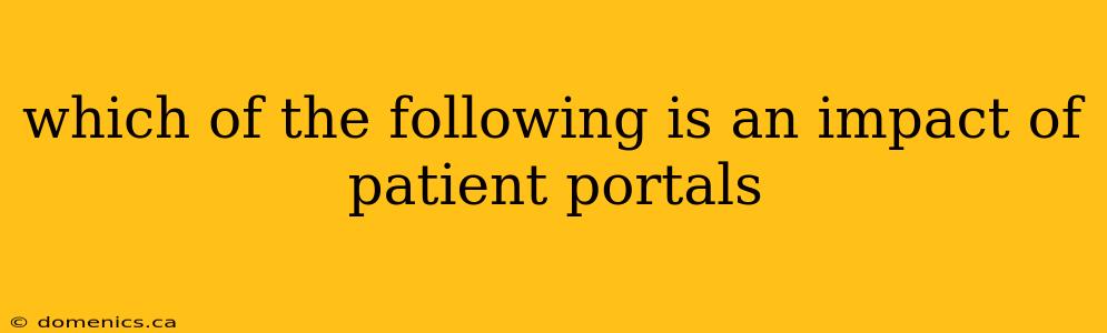 which of the following is an impact of patient portals