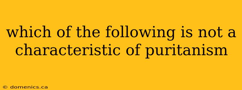 which of the following is not a characteristic of puritanism