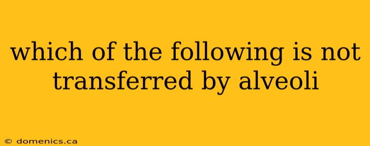 which of the following is not transferred by alveoli