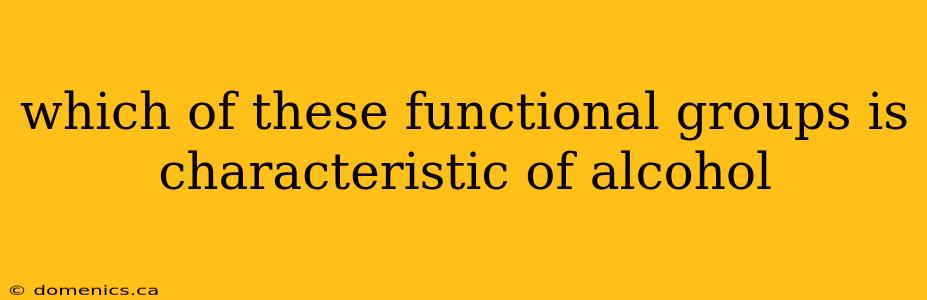 which of these functional groups is characteristic of alcohol