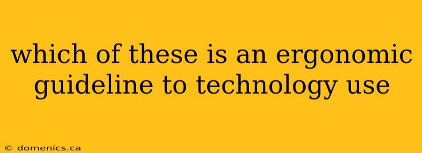 which of these is an ergonomic guideline to technology use