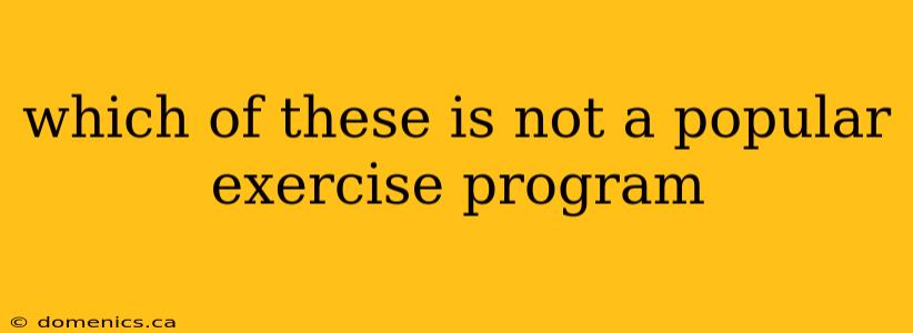 which of these is not a popular exercise program