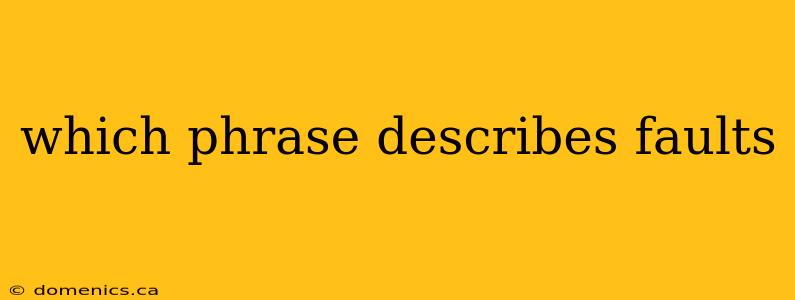 which phrase describes faults