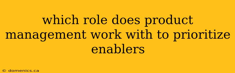 which role does product management work with to prioritize enablers