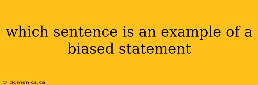 which sentence is an example of a biased statement