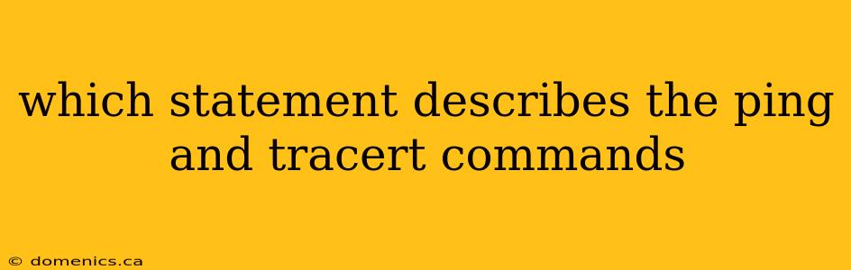 which statement describes the ping and tracert commands