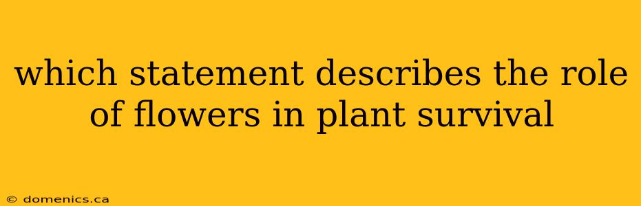 which statement describes the role of flowers in plant survival