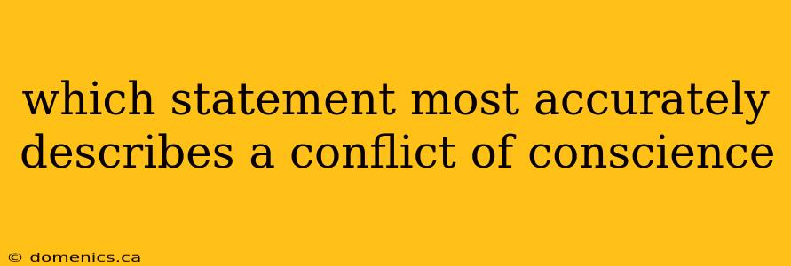 which statement most accurately describes a conflict of conscience