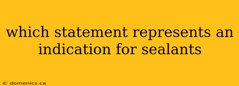 which statement represents an indication for sealants