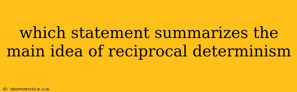 which statement summarizes the main idea of reciprocal determinism