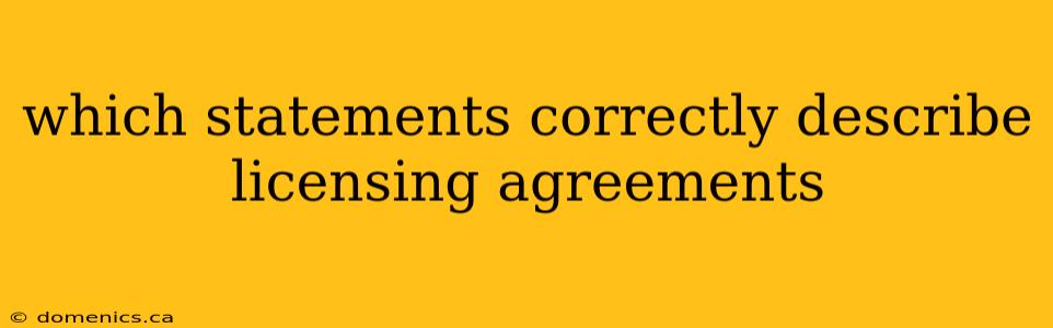 which statements correctly describe licensing agreements