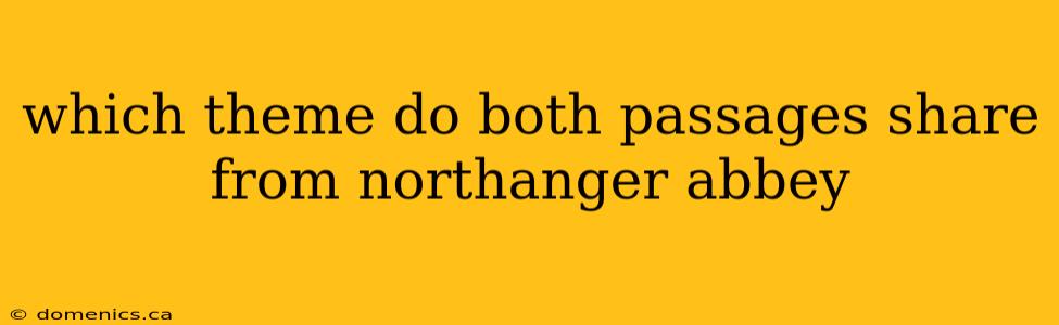 which theme do both passages share from northanger abbey