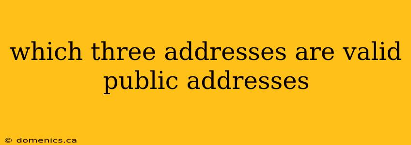 which three addresses are valid public addresses