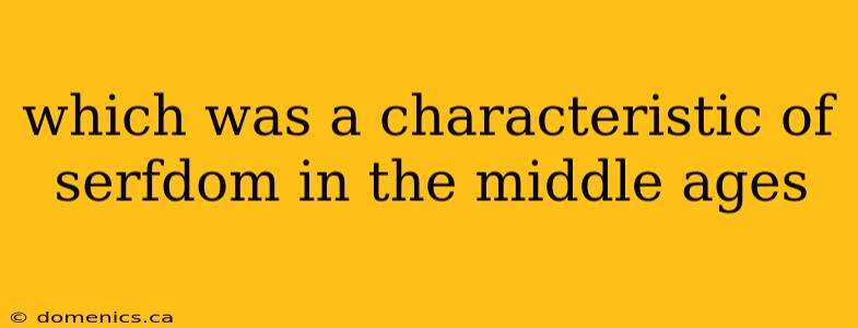 which was a characteristic of serfdom in the middle ages